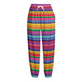 Colorful Mexican Serape Pattern Print Fleece Lined Knit Pants