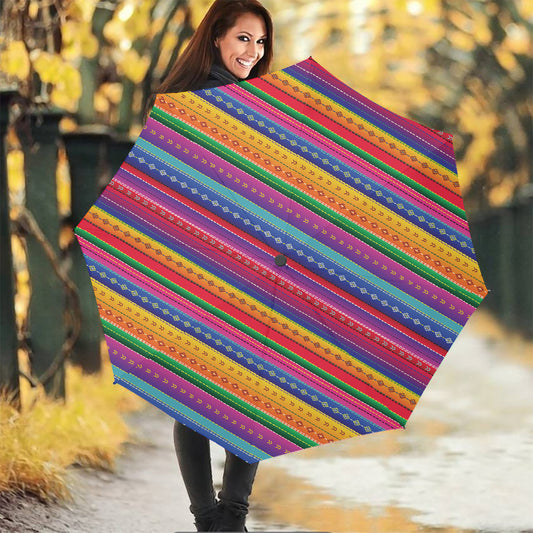 Colorful Mexican Serape Pattern Print Foldable Umbrella