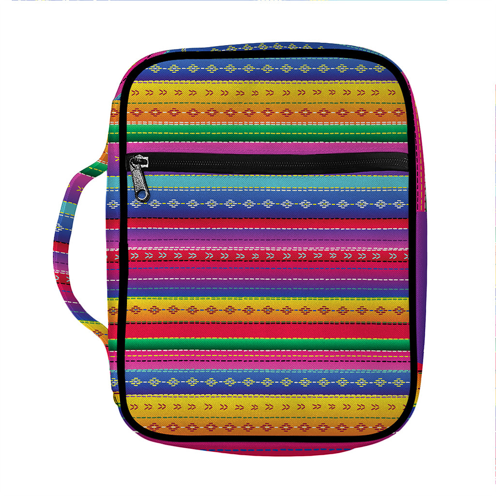 Colorful Mexican Serape Pattern Print Front Pocket Bible Bag