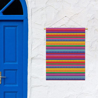 Colorful Mexican Serape Pattern Print Garden Flag