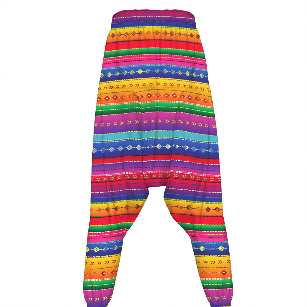 Colorful Mexican Serape Pattern Print Hammer Pants