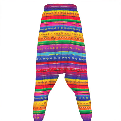 Colorful Mexican Serape Pattern Print Hammer Pants