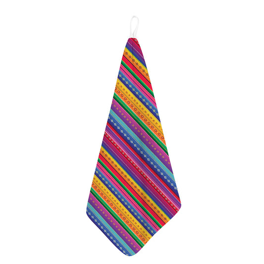 Colorful Mexican Serape Pattern Print Hand Towel