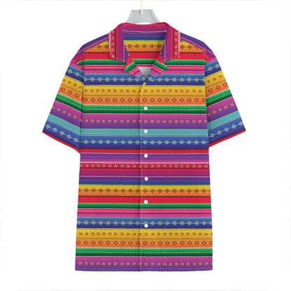 Colorful Mexican Serape Pattern Print Hawaiian Shirt