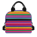 Colorful Mexican Serape Pattern Print Insulated Lunch Bag