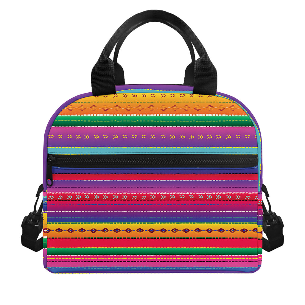 Colorful Mexican Serape Pattern Print Insulated Lunch Bag