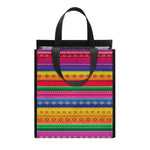 Colorful Mexican Serape Pattern Print Insulated Lunch Tote