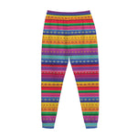 Colorful Mexican Serape Pattern Print Jogger Pants
