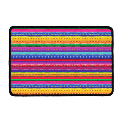 Colorful Mexican Serape Pattern Print Kitchen Mat