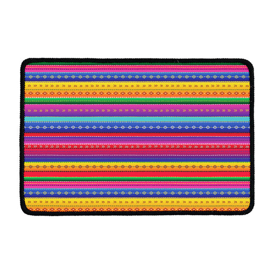 Colorful Mexican Serape Pattern Print Kitchen Mat