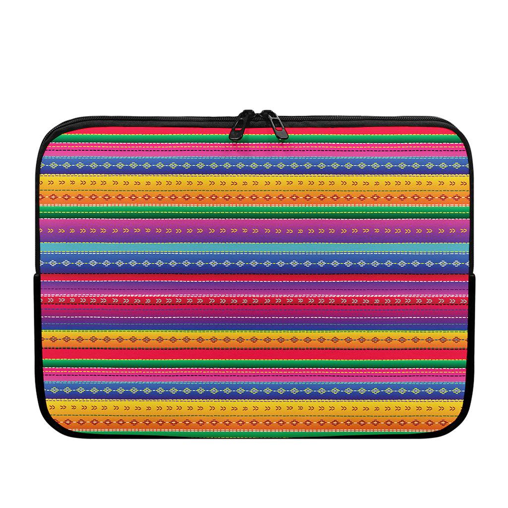 Colorful Mexican Serape Pattern Print Laptop Sleeve