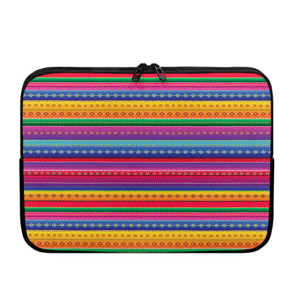 Colorful Mexican Serape Pattern Print Laptop Sleeve
