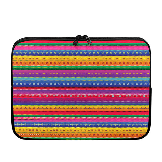 Colorful Mexican Serape Pattern Print Laptop Sleeve