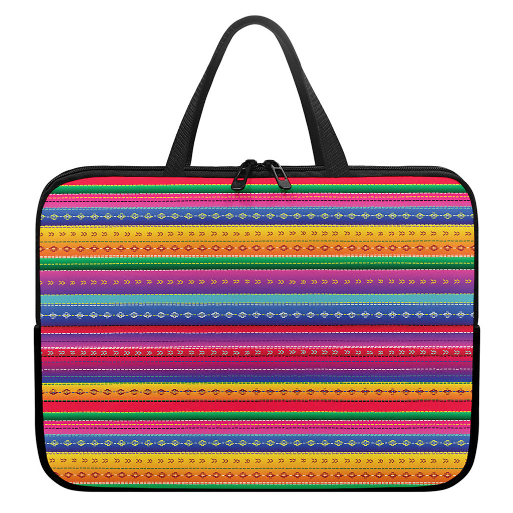 Colorful Mexican Serape Pattern Print Laptop Sleeve With Handle