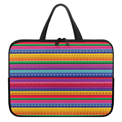 Colorful Mexican Serape Pattern Print Laptop Sleeve With Handle