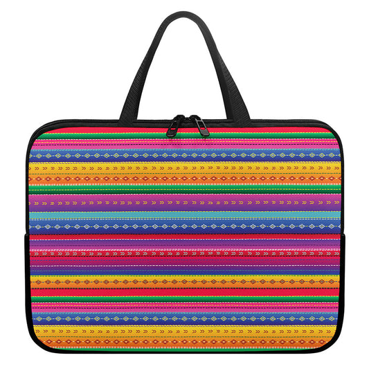 Colorful Mexican Serape Pattern Print Laptop Sleeve With Handle