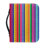 Colorful Mexican Serape Pattern Print Leather Bible Cover