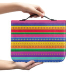 Colorful Mexican Serape Pattern Print Leather Bible Cover