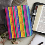 Colorful Mexican Serape Pattern Print Leather Bible Cover