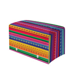 Colorful Mexican Serape Pattern Print Leather Tissue Box Cover
