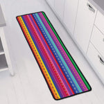 Colorful Mexican Serape Pattern Print Long Kitchen Mat