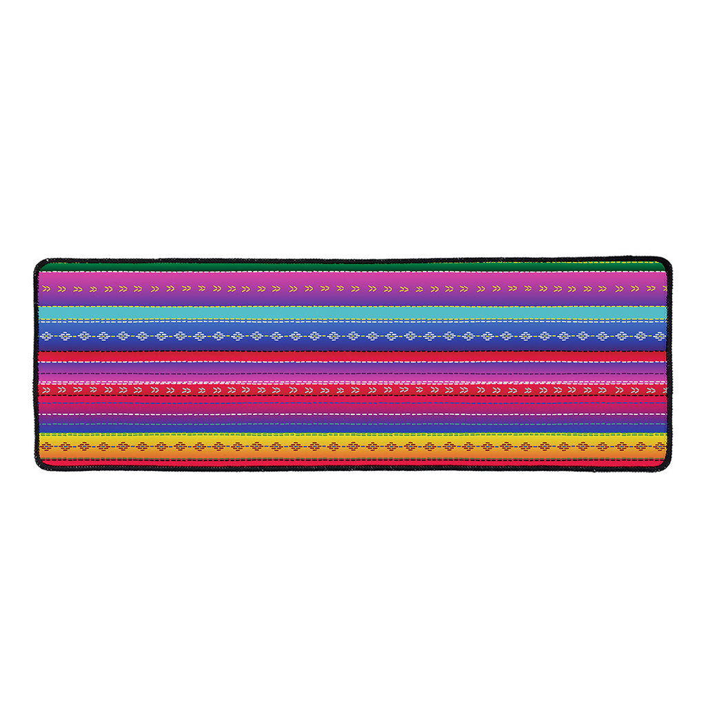 Colorful Mexican Serape Pattern Print Long Kitchen Mat