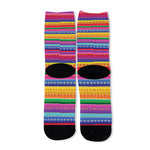 Colorful Mexican Serape Pattern Print Long Socks