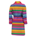 Colorful Mexican Serape Pattern Print Men's Bathrobe