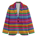 Colorful Mexican Serape Pattern Print Men's Blazer