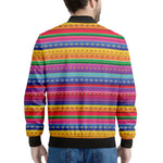 Colorful Mexican Serape Pattern Print Men's Bomber Jacket