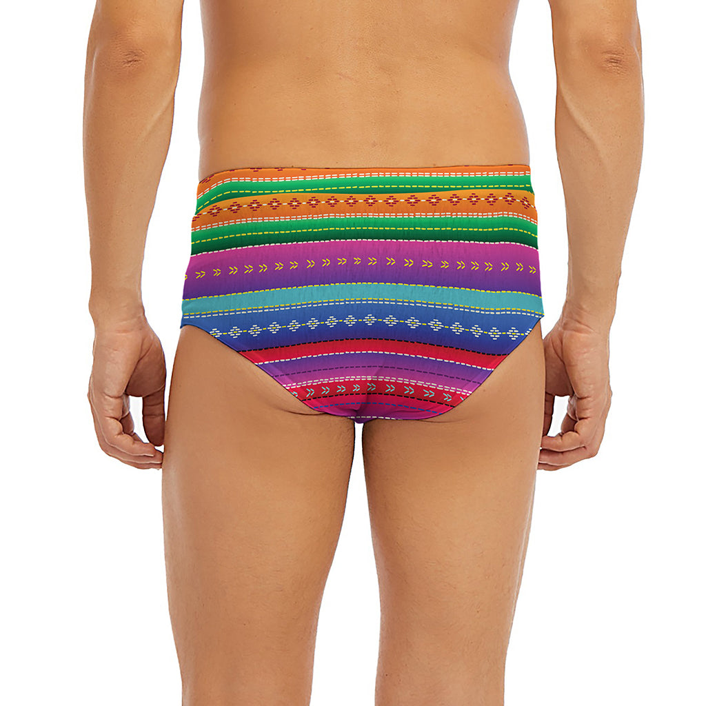 Colorful Mexican Serape Pattern Print Men's Briefs