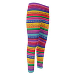 Colorful Mexican Serape Pattern Print Men's Compression Pants