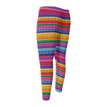 Colorful Mexican Serape Pattern Print Men's Compression Pants
