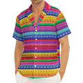 Colorful Mexican Serape Pattern Print Men's Deep V-Neck Shirt