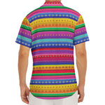 Colorful Mexican Serape Pattern Print Men's Deep V-Neck Shirt