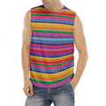 Colorful Mexican Serape Pattern Print Men's Fitness Tank Top