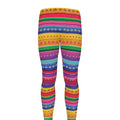 Colorful Mexican Serape Pattern Print Men's Leggings