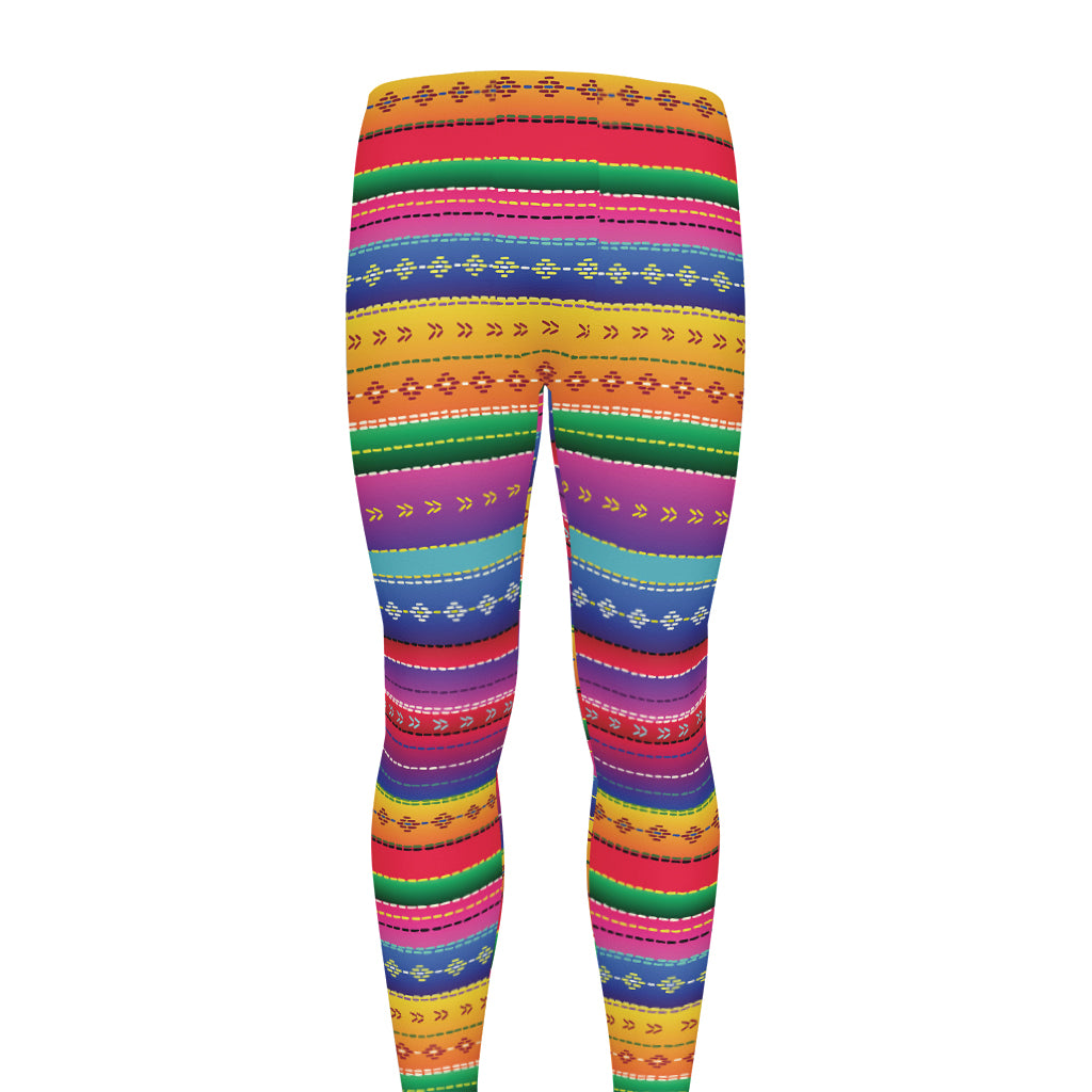 Colorful Mexican Serape Pattern Print Men's leggings