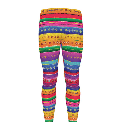 Colorful Mexican Serape Pattern Print Men's leggings