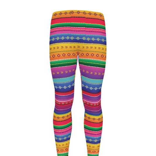 Colorful Mexican Serape Pattern Print Men's leggings