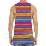 Colorful Mexican Serape Pattern Print Men's Muscle Tank Top