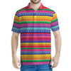 Colorful Mexican Serape Pattern Print Men's Polo Shirt