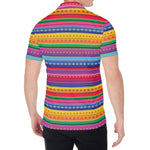 Colorful Mexican Serape Pattern Print Men's Shirt