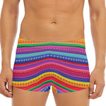 Colorful Mexican Serape Pattern Print Men's Short Boxer Briefs