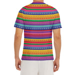Colorful Mexican Serape Pattern Print Men's Short Sleeve Rash Guard