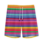 Colorful Mexican Serape Pattern Print Men's Sports Shorts