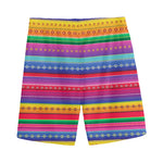 Colorful Mexican Serape Pattern Print Men's Sports Shorts
