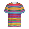 Colorful Mexican Serape Pattern Print Men's Athletic T-Shirt