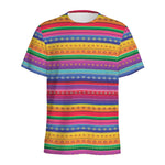 Colorful Mexican Serape Pattern Print Men's Sports T-Shirt