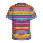 Colorful Mexican Serape Pattern Print Men's Sports T-Shirt